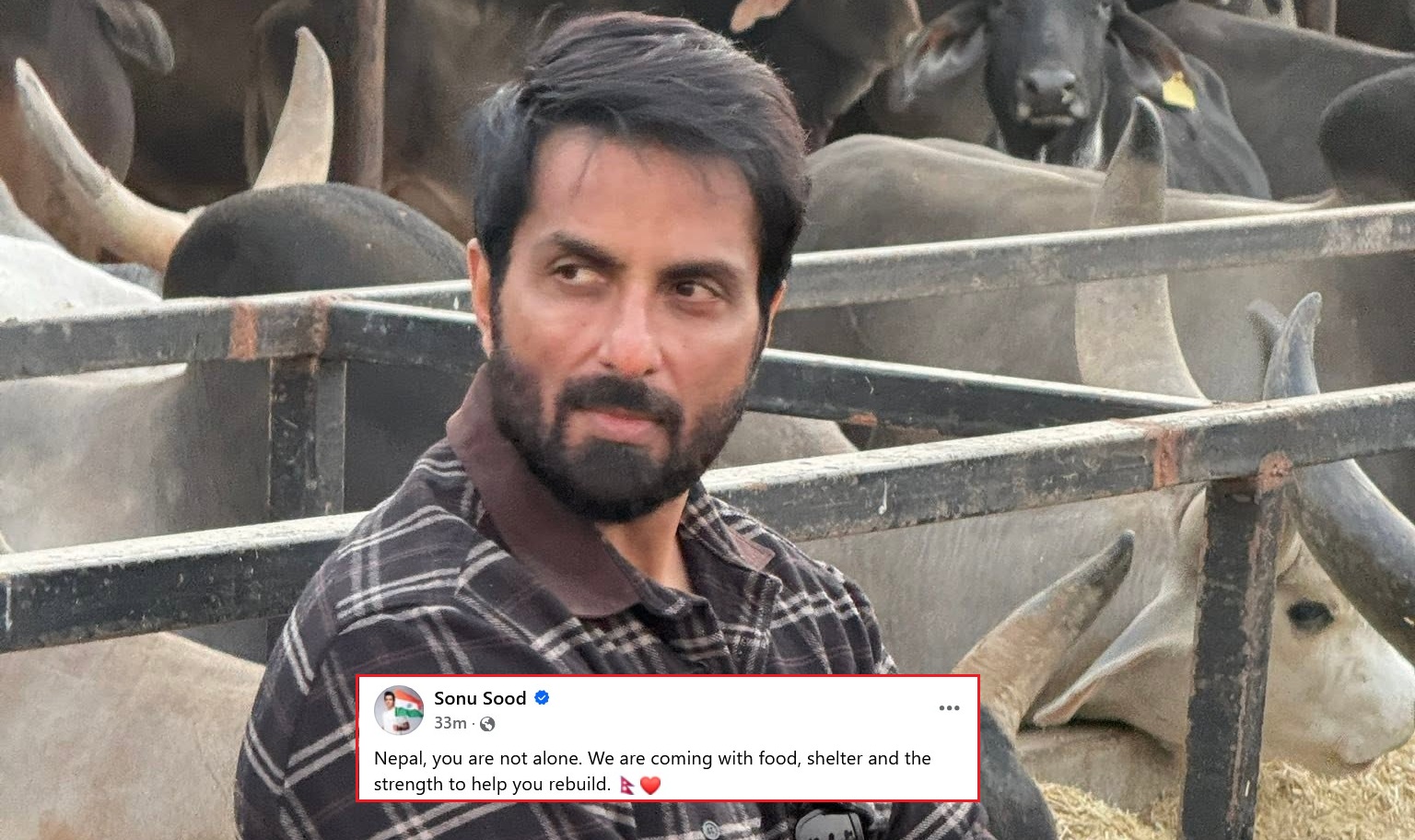 सोनू सूद भन्छन्, ‘नेपाल तिमी एक्लो छैनौ’